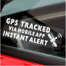 5 x GPS Aufkleber verfolgt über mobile APP Sofortwarnung Warnung passende Schilder WEISS