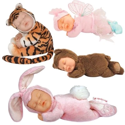 ANNE GEDDES Baby Puppe bean filled soft body Baby Bunny Bear Tiger Fairy Kitten