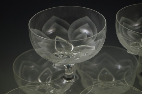 ROSENTHAL STUDIO IRIS FROSTED ETCHED 10 SHERBETS CHAMPAGNE GOBLETS MODERN - Picture 4 of 9