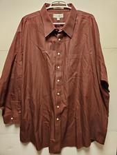 Paul Fredrick non iron two ply cotton Dobby dress shirt size 20- 35 Red/Black