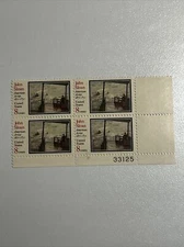 1971 John Sloan Artist Plate Block of 4 8c Postage Stamps, Sc# 1433, MNH, OG