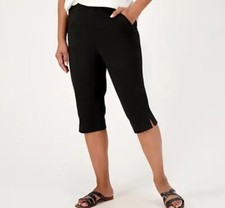 Denim  Co. EasyWear Twill Regular Relaxed Pull-On Skimmer Black Medium A575304