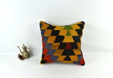 Copricuscino Kilim 18"x18" fatto a mano turco vintage cuscino tribale lombare 3401