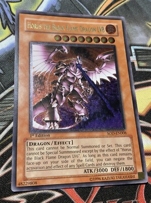 Horus The Black Flame Dragon LV8 SOD-EN008 Ultimate Rare 1. Auflage EX-NM