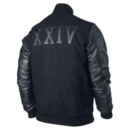 MEN S BOMBER KOBE DESTROYER XXIV BATTLE WOOL VARSITY JACKET LEATHER SLEEVES