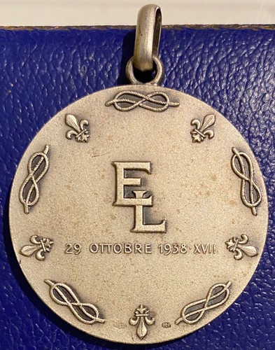 EUGENIO DI SAVOIA LUCIA DI BORBONE medaglia Matrimonio 20-10-1938 argento - Picture 4 of 4