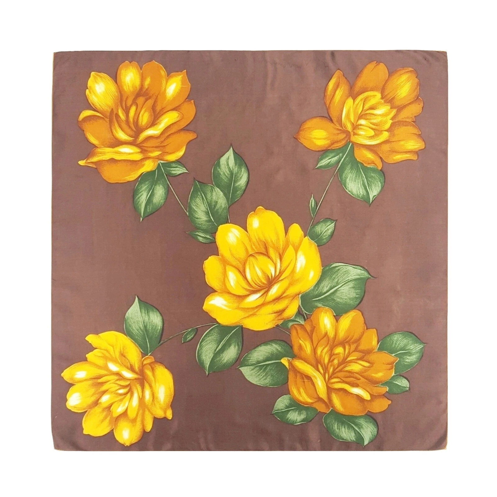 Foulard foulard carré en soie imprimé floral Carré marron 30