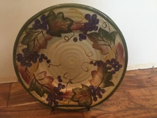 Linens N Things Tabletops Fall Autumn Leaves Grapes 8" Salad Plate-small paint f
