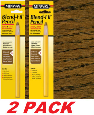 Minwax 110086666 Blend-Fil Pencil Quick Wood Repair Molding #8 Dark Walnut 2-PK