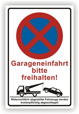 „Einfahrt Freihalten“ Schild – 30x20 Cm, Aluminiumverbund, Wetterfest, Mit Bohrlöchern, Parkverbotsschild