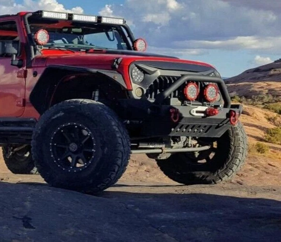 Guardabarros delanteros de acero con recubrimiento en polvo SmittyBilt para Jeep Wrangler JK 2007-18 Foto 4 de 4