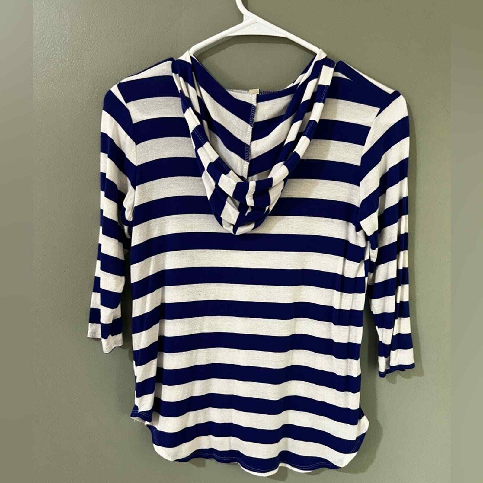 Pomelo blue and white stripe hooded top size small - image 4