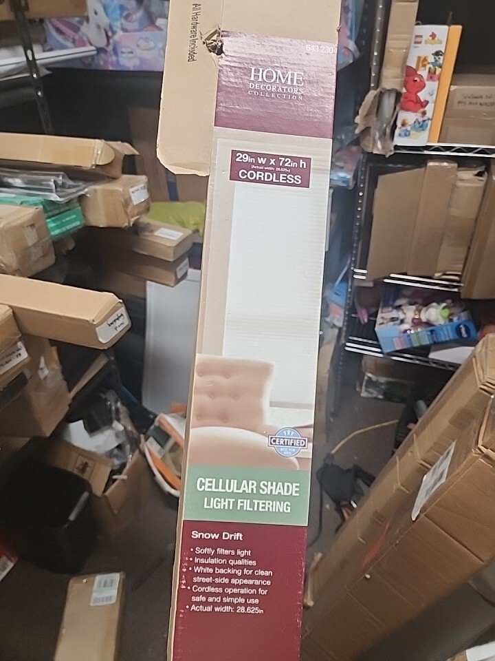 CUSTOM CUT Home Decorators Snow Drift Light Filtering Cordless Cellular Shade