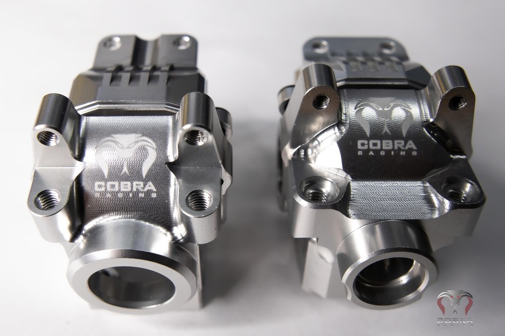 CR CHROME Differential housing Front + Rear for Traxxas Slash Rustler 4x4 4WD