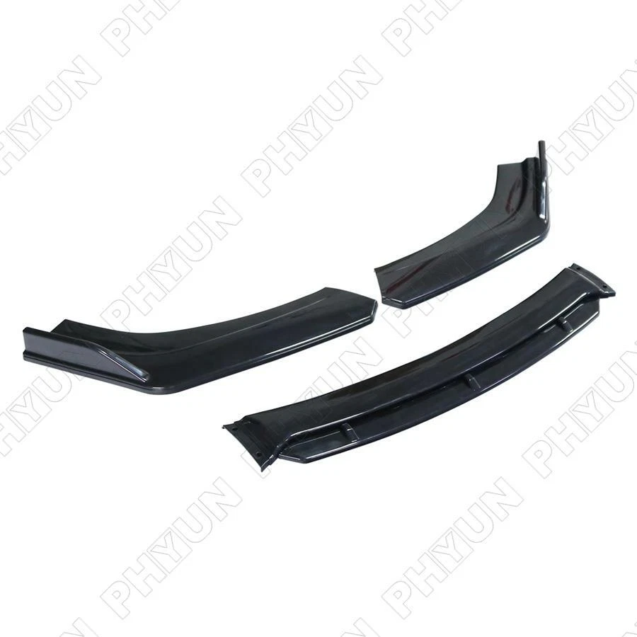 Universal Glossy Black Car Front Diffuser Chin Spoiler Splitter Bumper Body Kit Foto 3 de 4