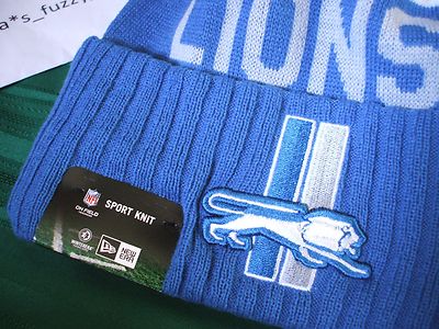 Detroit Lions New Era knit pom hat beanie 2015-16 NFL On  display picture 3