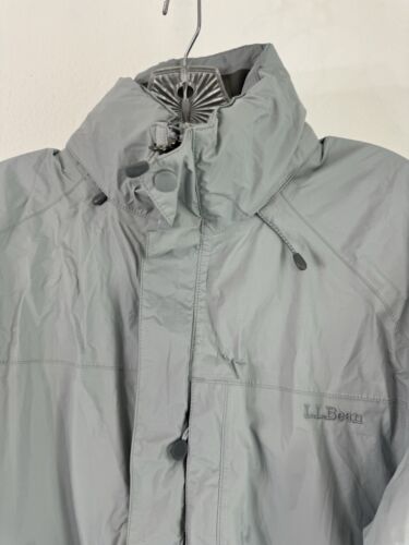 L.L. Bean Goretex Trench Coat Rain Jacket Medium Regular Gray - Picture 3 of 9