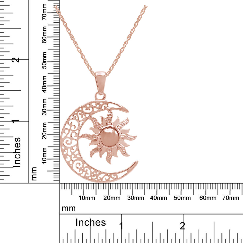 Celtic Crescent Moon & Sun Pendant Necklace Sterling Silver 925 | eBay
