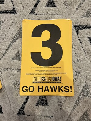1995 Iowa Hawkeyes Basketball 3 Point Placard Jess Settles, Chris Kingsbury
