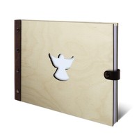 Konfirmation Taufe Kommunion GäStebuch Kondolenzbuch Holz Leder A4 - Engel