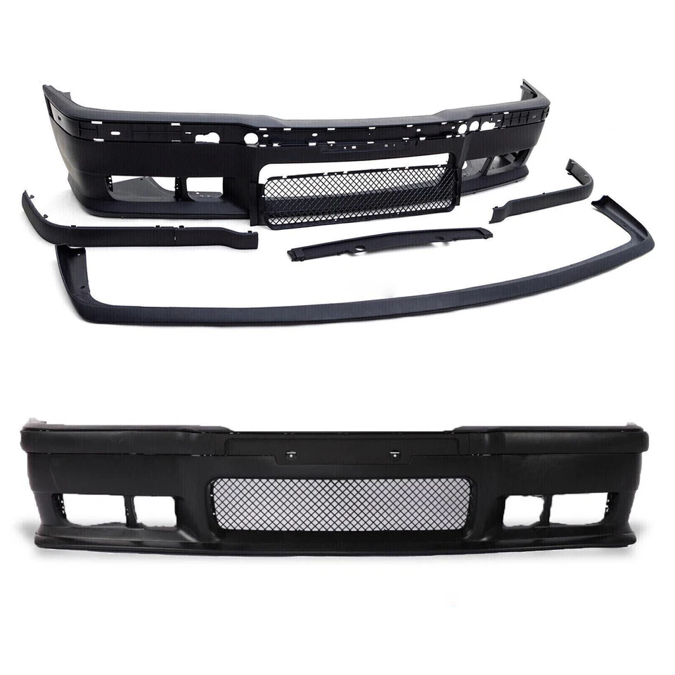 Kit de carrocería de parachoques delantero de repuesto + rejilla Fit 92-99 BMW E36 serie 3 1 pieza estilo M3 Foto 3 de 4