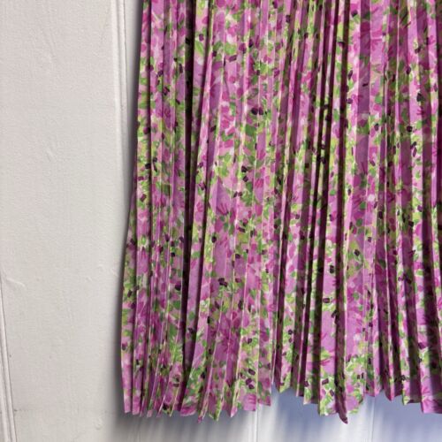 & Other Stories Pleated Skirt Size Small Pink Floral Midi Summer Holiday - Picture 3 of 12