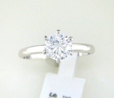 7 mm Round Cubic Zirconia Six Prong Solitaire Ring Sterling Silver