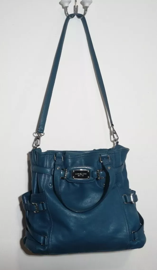 Michael Kors Gansevoort TEAL BLUE Leather Tote Bag