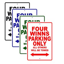 Four Winns Parking Only Boat Ship Yacht Marina Lake Dock Aluminum Metal Tin Sign
