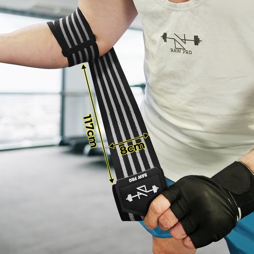 Elbow Compression Wraps - Black, Pair, Premium Support for Weightlifting - Picture 7 of 7