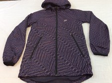 Nike Sportswear Womens XS Dark Purple Geometric Full Zip Wind Hooded Jacket EUC