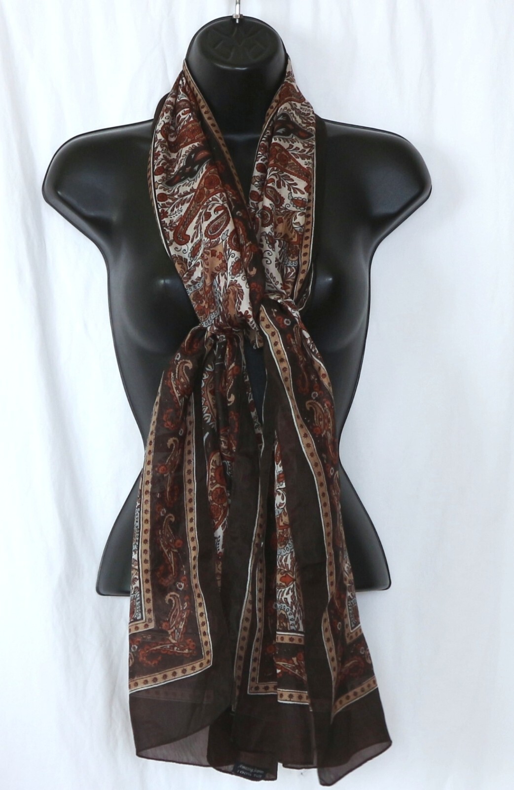 AMAZING SCARVES Black/Multi Rectangular Silk Scar… - image 2