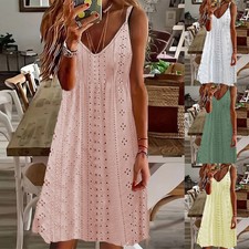 Lady A-line Sundress V NeckBeachwear Dress Holiday Summer Multi Color Fashion