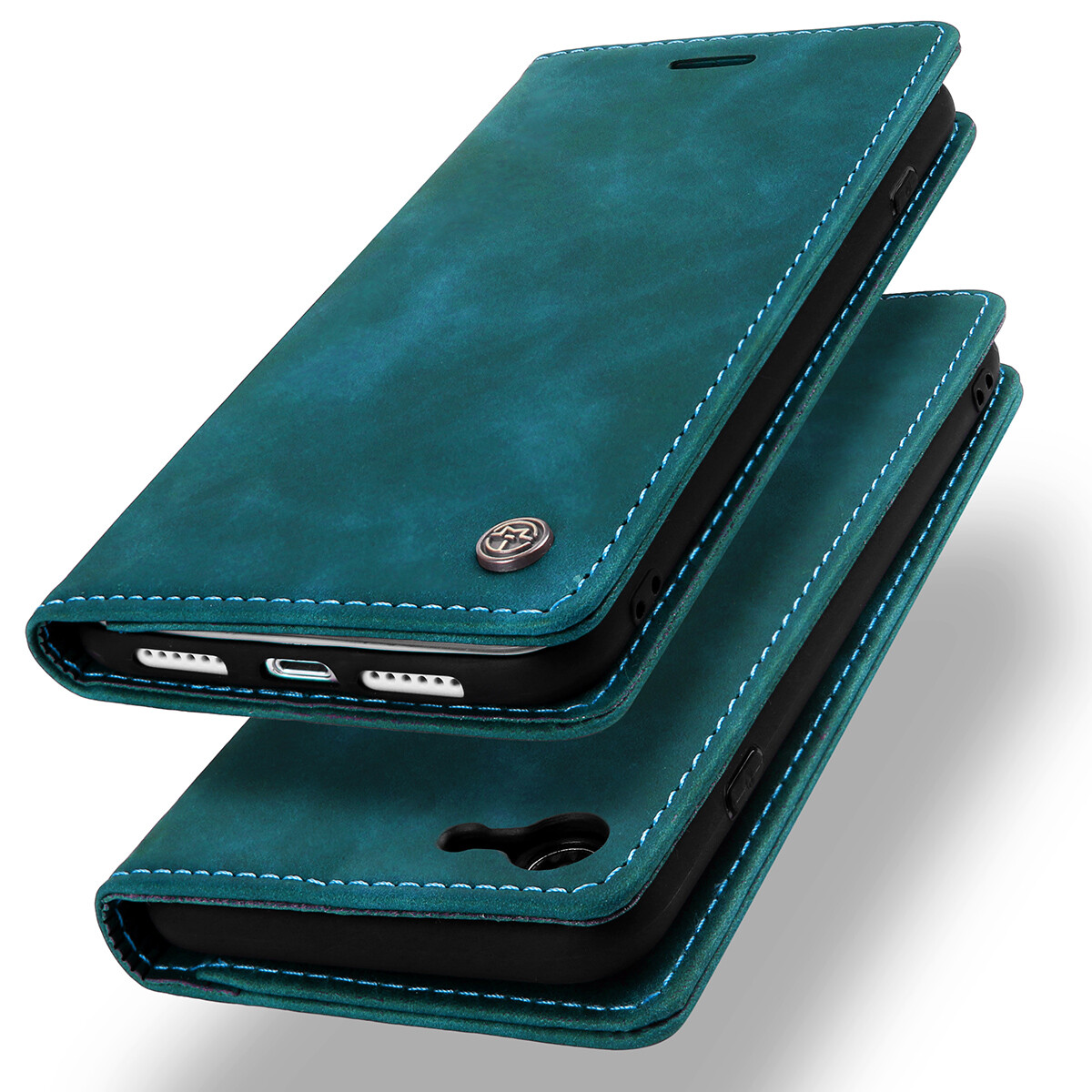 For iPhone 14 Pro Max/SE/8 7 Plus Magnetic Flip Case Leather