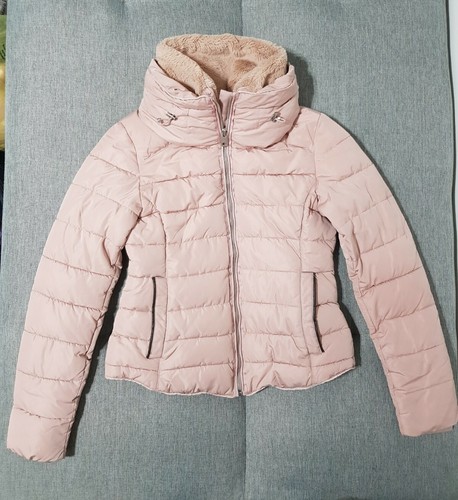 Zara Women Dusky Pale Pink Quilted Fur 