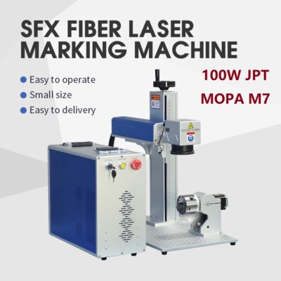 SFX 100W JPT MOPA M7 Laser Engraving Machine 175*175mm Lens with D80 Rotary Axis