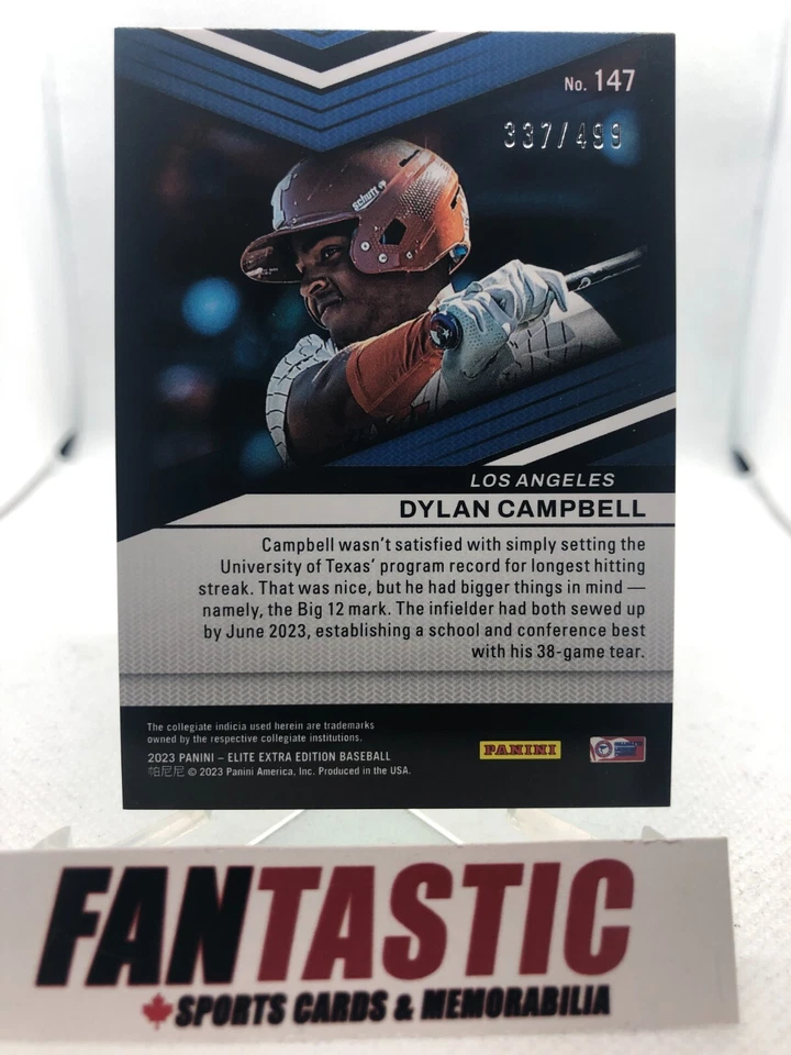 Dylan Campbell #147 STATUS GREEN Parallel /499 2023 Elite Extra Edition L.A. - Image 2 of 2