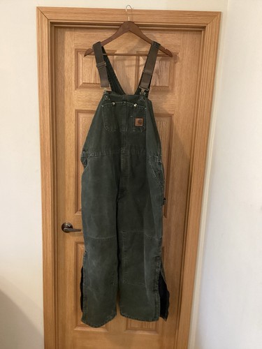 Cathartt Latzhose Thermo Herren Größe 46X30 gesteppt schwarz Futter Winter