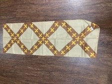 Vintage Blazon by Echo oblong taupe brown fluer de lis scarf