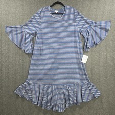 LuLaRoe Maurine Striped 3/4 Sleeve Dress Women Sz 2XL Bell Sleeve