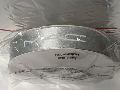 MAC Cosmetics Designer Ribbon 1'' Silver/white ~ 100% Authentic/NEW IN PACKAGE