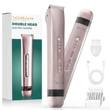 Bikini Trimmer for Women, 2 in 1 Electric Shaver Dual Head Bikini Trimmer for...