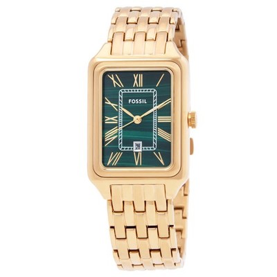 FOSSIL ES5341 RAQUEL Quartz Analog Green Gold for sale online | eBay