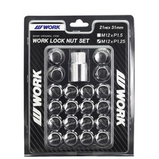 Work 20pcs Luglock Nut Set 21hex M12x1.25 Chrome Genuine Parts Work 20pcs Luglock Nut Set 21hex M12x1.25 Chrome Genuine Parts