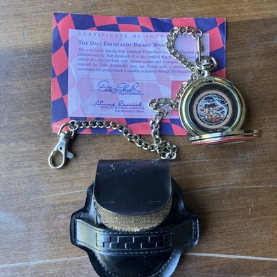 DALE EARNHARDT SR. #3 POCKET WATCH WITH CHAIN & CASE BY FRANKLIN MINT B12