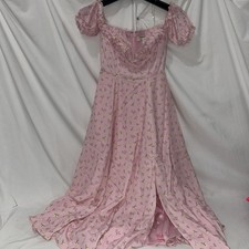 House of CB Lauren pink floral Off The Shoulder Strap midi sundress