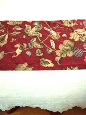 Waverly Wine, Tan, Lavender, Green Jacobean Floral Tailored Valances--4