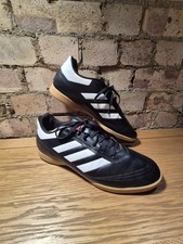 *** Adidas Goletto VI Black Leather Indoor Football Boots Trainer Size 10 Uk ***