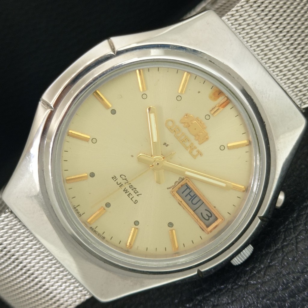 a703389-1 AUTOMATIC WATCH ORIGINAL DIAL VINTAGE 46961 MENS JAPAN ORIENT CRYSTAL - vintagewatches.pk