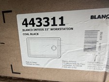 Blanco 443311 Inteos 33" Workstation Single Bowl Kitchen Sink Coal Black